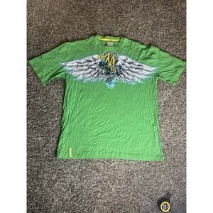 Vintage Miskeen Originals Hand Painted Shirt Mens 4XL Wings Heart Hip Hop Y2k